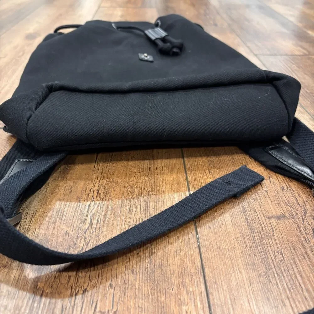 Everlane Modern Twill Snap Backpack Women Black Canvas Medium Minimalist